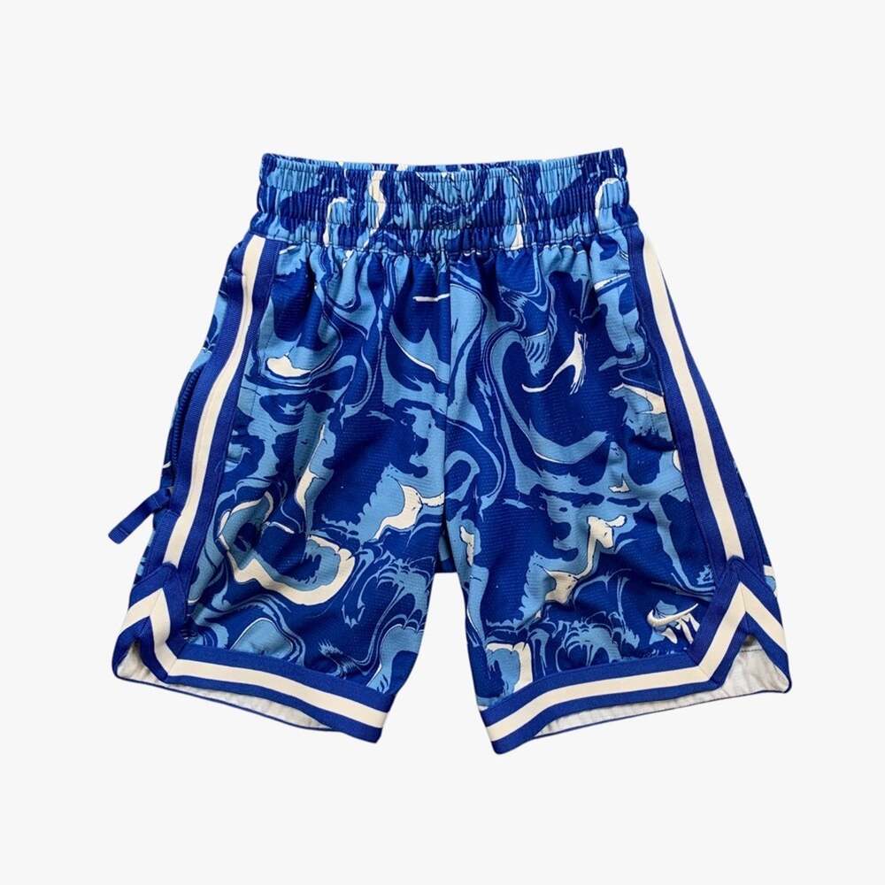 Nike Basketball Shorts Boys XS Blue White Dri Fit DNA Zip Pockets 7 Inch Gym